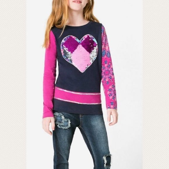 Desigual reversible sequin, long sleeve shirt - Picture 1 of 6